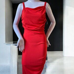 🔥 Sofia Vergara Red Asymmetrical Dress – Size M (NWT) 🔥